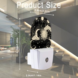 AOWULA Moon and Sun Night Light,Night Lights Plug into Wall Decor for Stairway/Hallway/Kitchen,Dusk to Dawn Sensor Nightlights for Boys/Girls/Women/Men Room Gifts