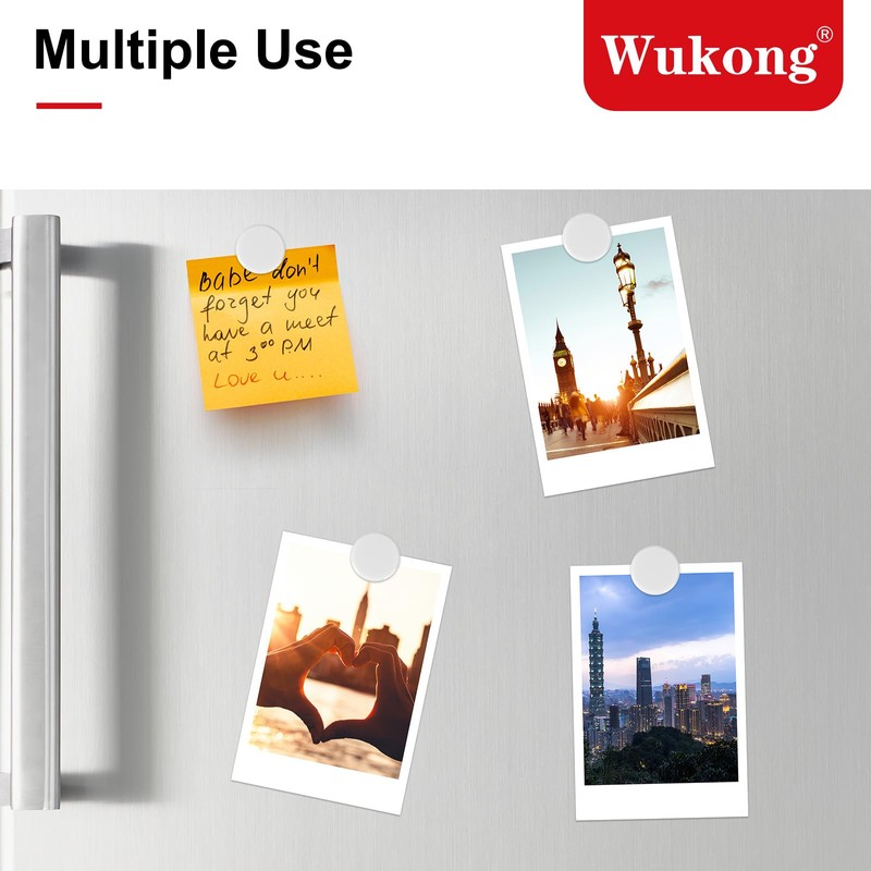 Wukong 24 Pack White Fridge Magnets, Strong Whiteboard Magnets for