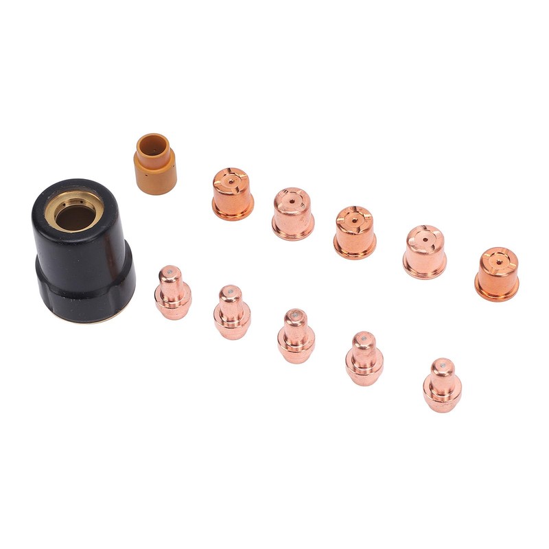 12Pcs Plasma Electrode Cutter Tips Kit, Brass Plasma Cutting Consumable