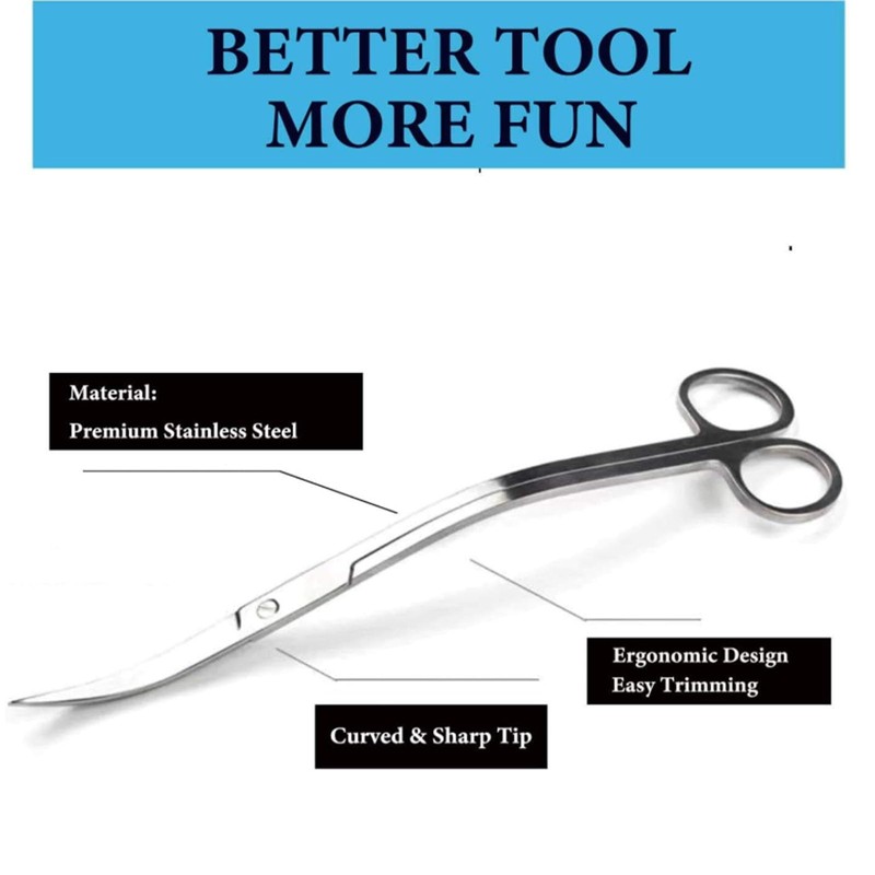 XILEWHZF Aquarium Scissors, 13.8" Aquarium Scissors Extra Long