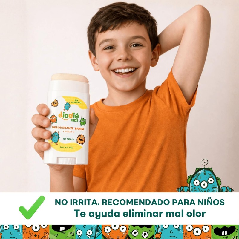 DIADIE KIDS Desodorante natural Niños Barra, Original, Coco, Neutro 3