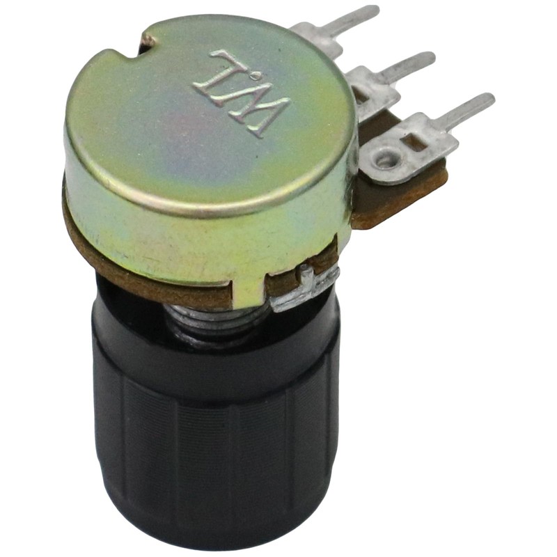 6mm Splined Hole Black Aluminium Amplifier/HiFi Control Knob Pack of