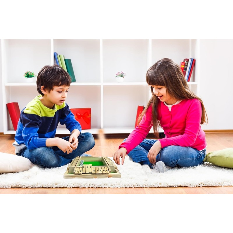EACHHAHA Shut The Box 4 Player Classic Folding Board Game