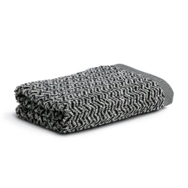 Möve Brooklyn Herringbone Hand Towel 50 x 100 CM Natural-Coloured / black