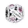 NINGAN October Birthstone Charms 925 Sterling Silver Love Heart Openwork