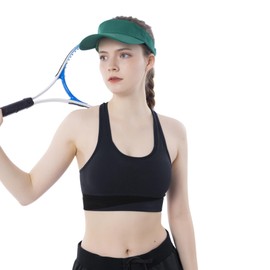 Sports Sun Visor Hats Athletic Cotton Adjustable Cap for Women and Men (US, Alpha, One Size, Large, Green)