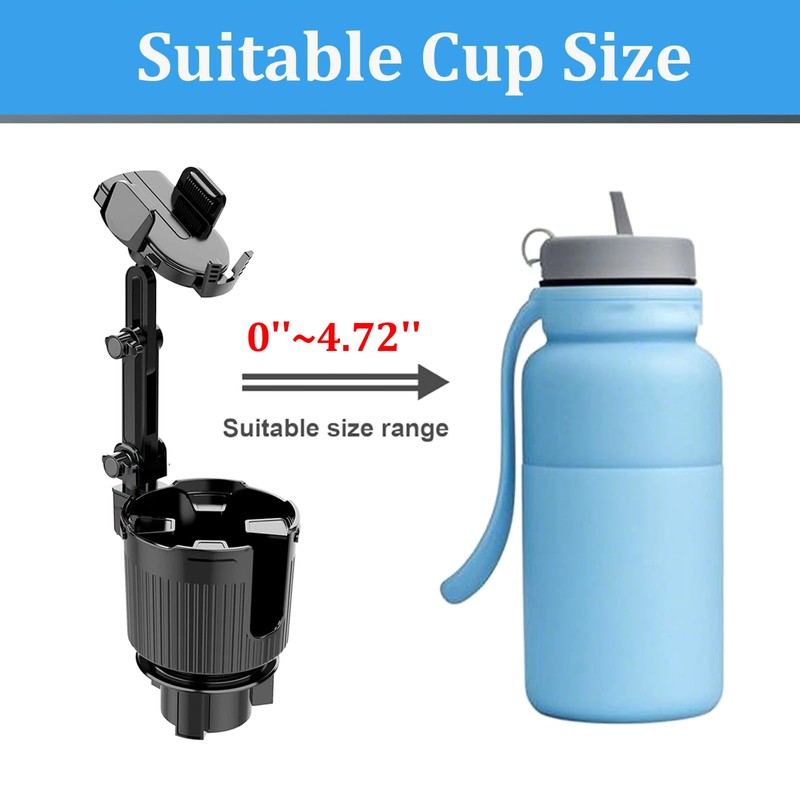 Car Cup Holder Expander with Phone Holder for Vehicles -