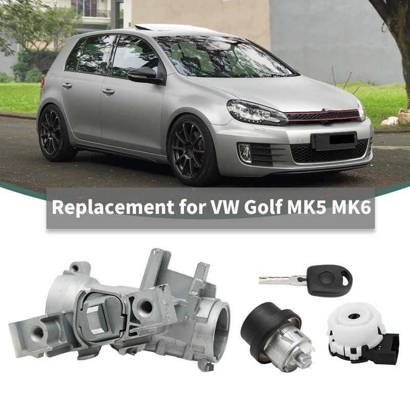 Hoypeyfiy 1K0905851B Ignition Switch Lock Cylinder Kit Replacement for Seat