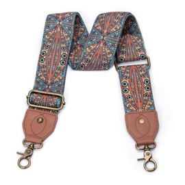 Dksongr Purse Strap Replacement Crossbody Adjustable Bag Strap Retro Jacquard Embroidery Wide Shoulder Strap for Women Handbags