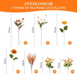 Joyblossom Artificial Flowers Like Real, Artificial Flower Bouquet Like Real, Artificial Flowers, Artificial Flowers Spring, Bouquet Artificial for Autumn Decoration, Wedding, Home, Table Decoration