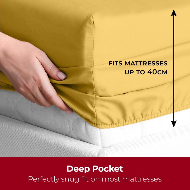 Mellanni King Size Fitted Sheets - All Around Elastic -
