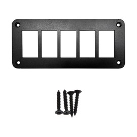 5 Way Rocker Switch Panel, Aluminium Rocker Toggle Switch Housing Bracket, Waterproof Switch Panel Holder with Screws for Car, Marine, Boat, Truck, RV, SUV, ATV, UTV (5 Hole)