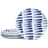KX-WARE Blue Stripe Melamine Plates, 10.5-inch Dinner Plates set of