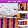 Bouiexye 6 Pack 29.5x108 Inch Foil Tinsel Fringe Table Skirts,