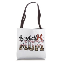 Baseball Mom Leopard Print Vintage T-ball Mother's Day Tote Bag
