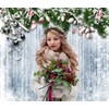 WOLADA 8x8ft Christmas Backdrop for Photography Rustic Wooden Wall Snowflake