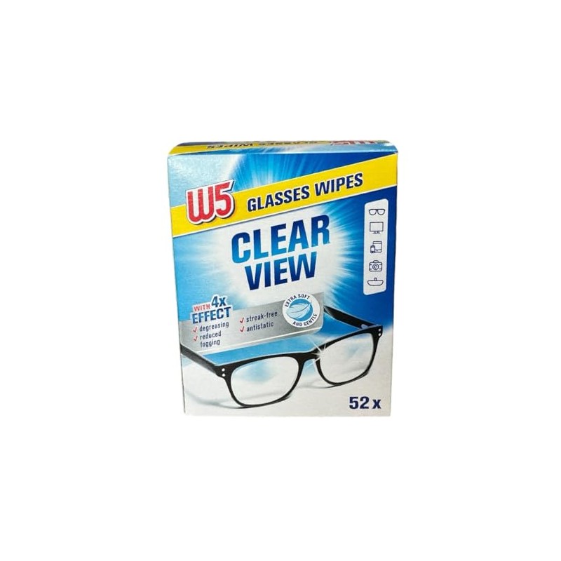 W5 Glasses Lens Cloths 52 Pcs Wipes Cleaning Glasses Camera