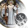 Flongo Saint Benedict Ring for Men: Religious Catholic Signet Ring