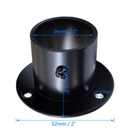 8 Packs Stainless Steel Wall Mount Pipe Bracket Pole Sockets Flange Rod Holder with Screws Use for Closet Wardrobe Shower Curtain Rod (1 Inch (26mm))