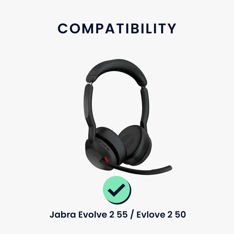 kwmobile Ear Pads Compatible with Jabra Evolve 2 55 /