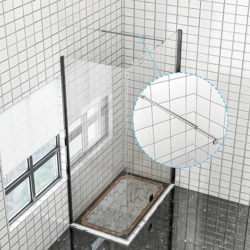 Shower Door Glass Support Bar,27.6'' to 47.2'' Shower Screen Support