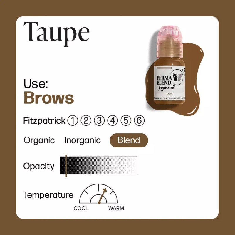 Permablend Taupe - Pigmento Para Colorear Cejas