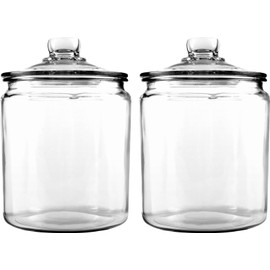 Anchor Hocking Heritage Hill 1/2 Gallon Glass Jar with Lid, Set of 2