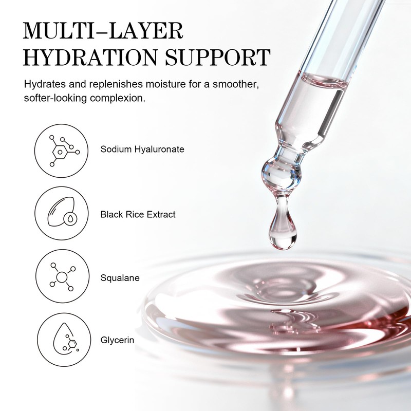 Hyaluronic Acid Serum for Face, Peptides, Black Rice Extract