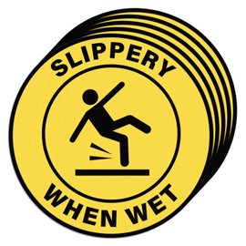 Anobell 5 Pack Slippery When Wet Stickers 18 Inch Self-Adhesive Vinyl