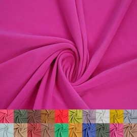 Texco Inc 60” ITY Jersey Knit Poly Spandex Fabric-229 GSM, Medium Weight, 4-Way Stretch, Anti-Wrinkle & Breathable-for Apparel, Activewear, Leggings, Drapery & DIY, Hot Pink 1 Yard