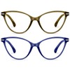 AABV Cat Eye Bifocal Reading Glasses for Women Men Readers,Blue