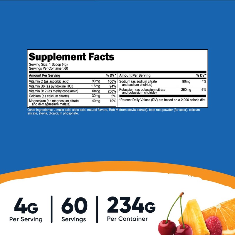Nutricost Electrolyte Complex Powder (60 Servings, Fruit Punch) - Hydration