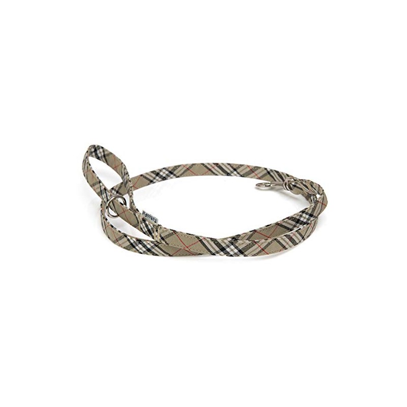 Toto&Pal Royal Tartan Plaid Leads, Beige, 15mm