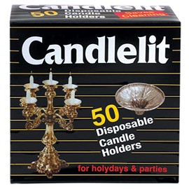 Candlelit Aluminum Candle Holders - Disposable - 50 Pcs.