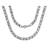 HAQUIL Stainless Steel Square Byzantine Link Chain Necklace, Jewelry Gift