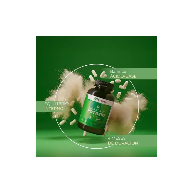 Citrato De Potasio 120 Cápsulas Nutripass 700mg Alta Pureza Sin