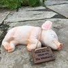 Paxton Pig Resin Garden Ornament"Wake Me Up When It Is