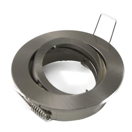 feinlux® GU10 Mounting Frame - Swivelling - Recessed Spotlight - Brushed Silver - Round - Bayonet Fitting - Ideal for LED Modules GU10 or MR16/GU5.3