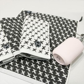 Songwol Towel Golf Towel Reel Golf Ball Towel (X Ring), Gray + Blue Reel / 송월타올 골프수건 릴 골프공 타올(엑스고리), 회색+블루릴