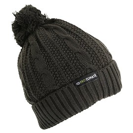Pro Climate Waterproof Thinsulate Chunky Knit Bobble Hat - Olive