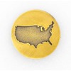 USA Silhouette Gold Magnetic Golf Ball Marker with Hat Clip