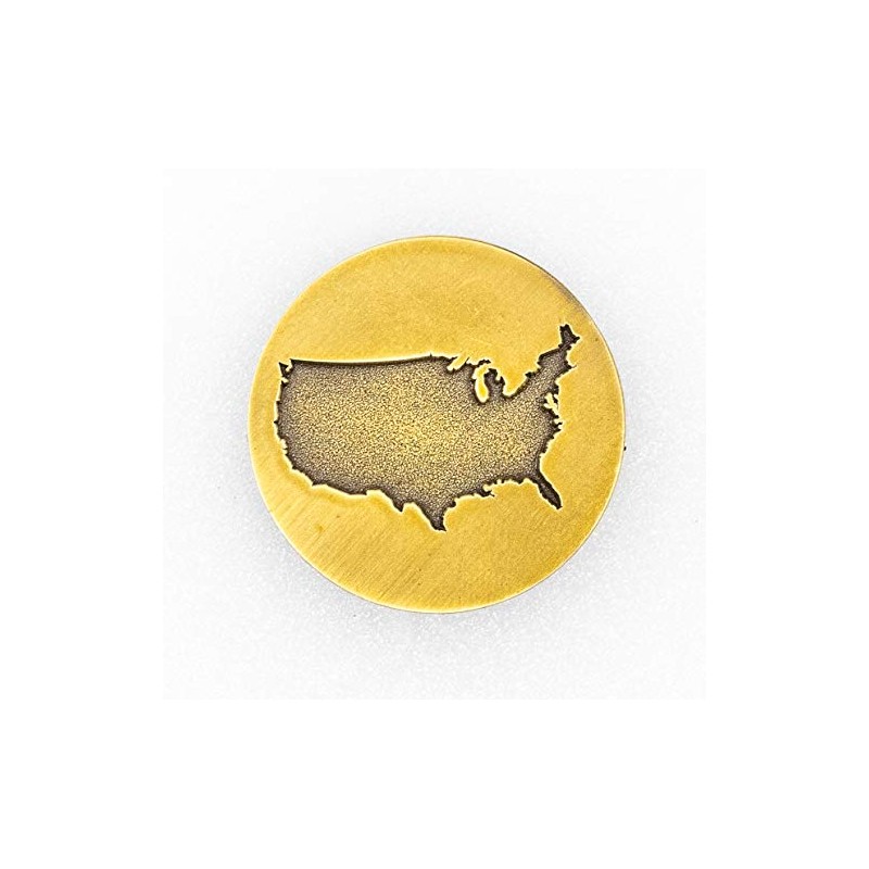 USA Silhouette Gold Magnetic Golf Ball Marker with Hat Clip