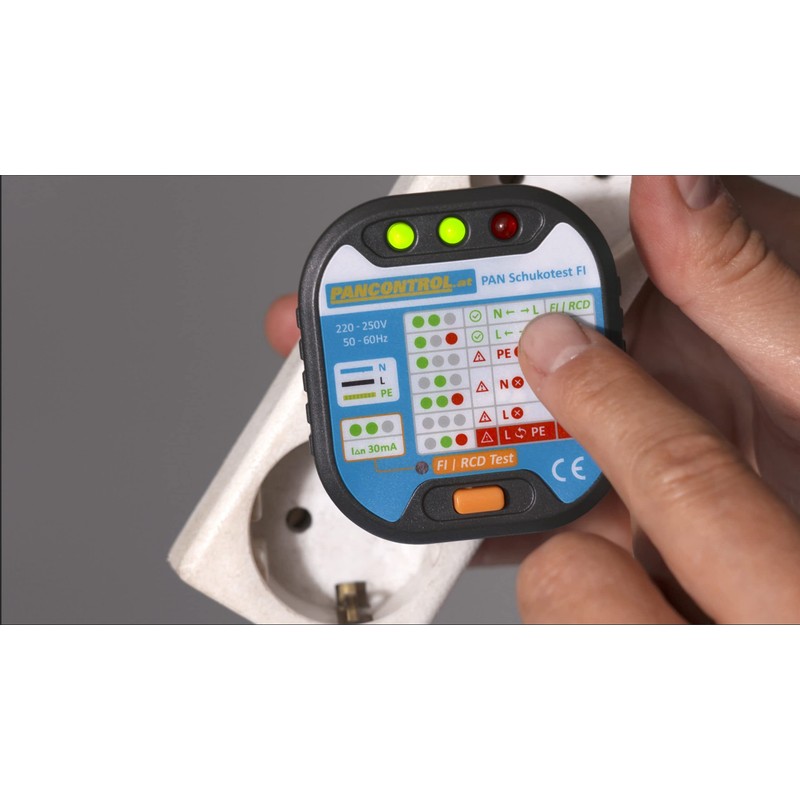 Pancontrol PAN Socket Tester FI, Socket Tester + 30mA FI