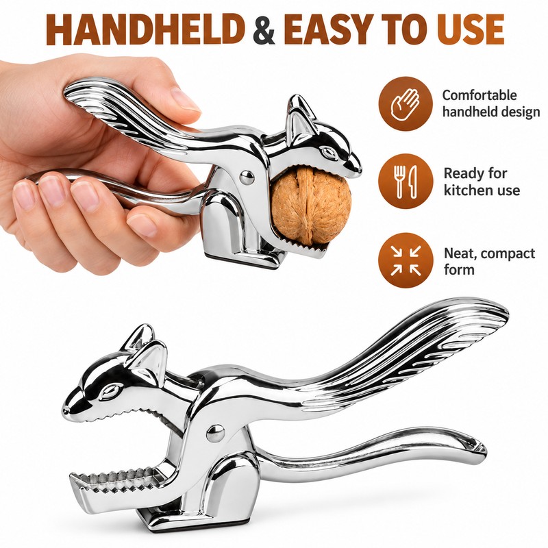 Stainless Steel Squirrel Nutcracker Tool – Multifunctional Handheld Nut Shell
