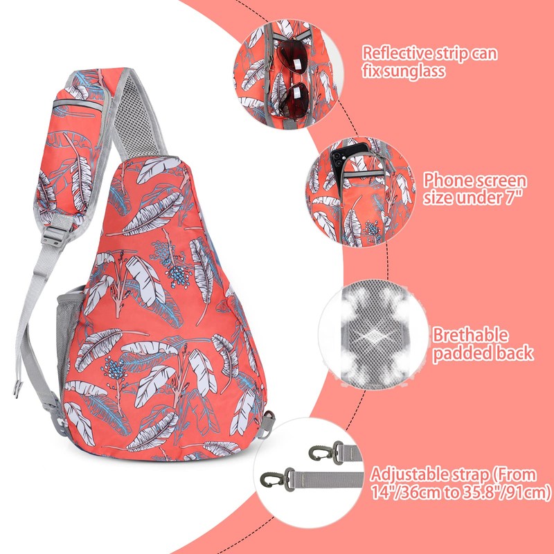 ZOMAKE Sling Bag,Crossbody Sling Backpack Shoulder Chest Bag for Women