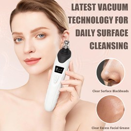 2026 Blackhead Remover Pore Vacuum,Facial Pore Cleaner-5 Suction Power,5 Probes,USB Rechargeable Blackhead Vacuum Kit Electric Pore Vacuum Tool for Adult(Black)