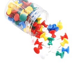 HugeDE 60 Pcs Giant Large Push Pins Big Thumb Tacks Office Decorative Tacks Steel Point Plastic Head Thumb Tacks Colorful