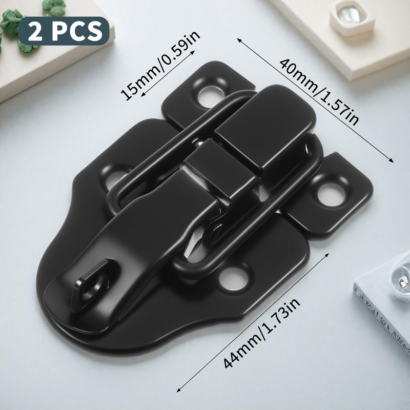 2 Pack Small Hasp Latches for Wooden Boxes Toggle Tool