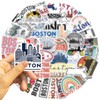 50 Pcs Boston in The Americas Stickers for Children Teens