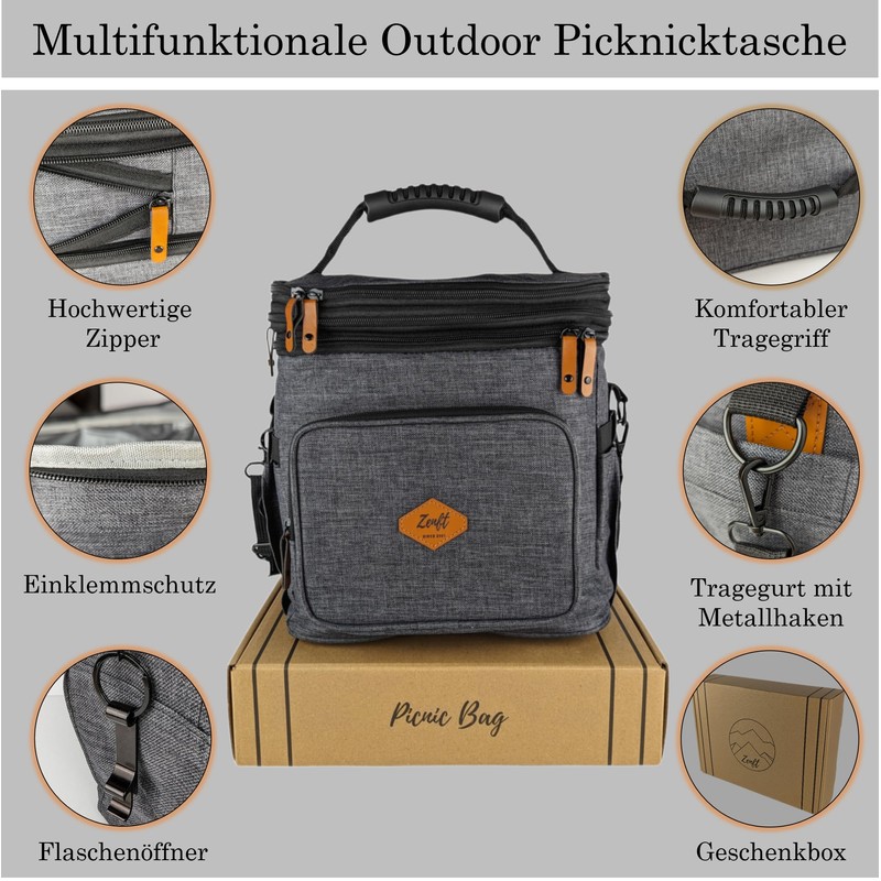 Insulated Cooler Bag Foldable - Waterproof, Leak-proof Lunch Bag with